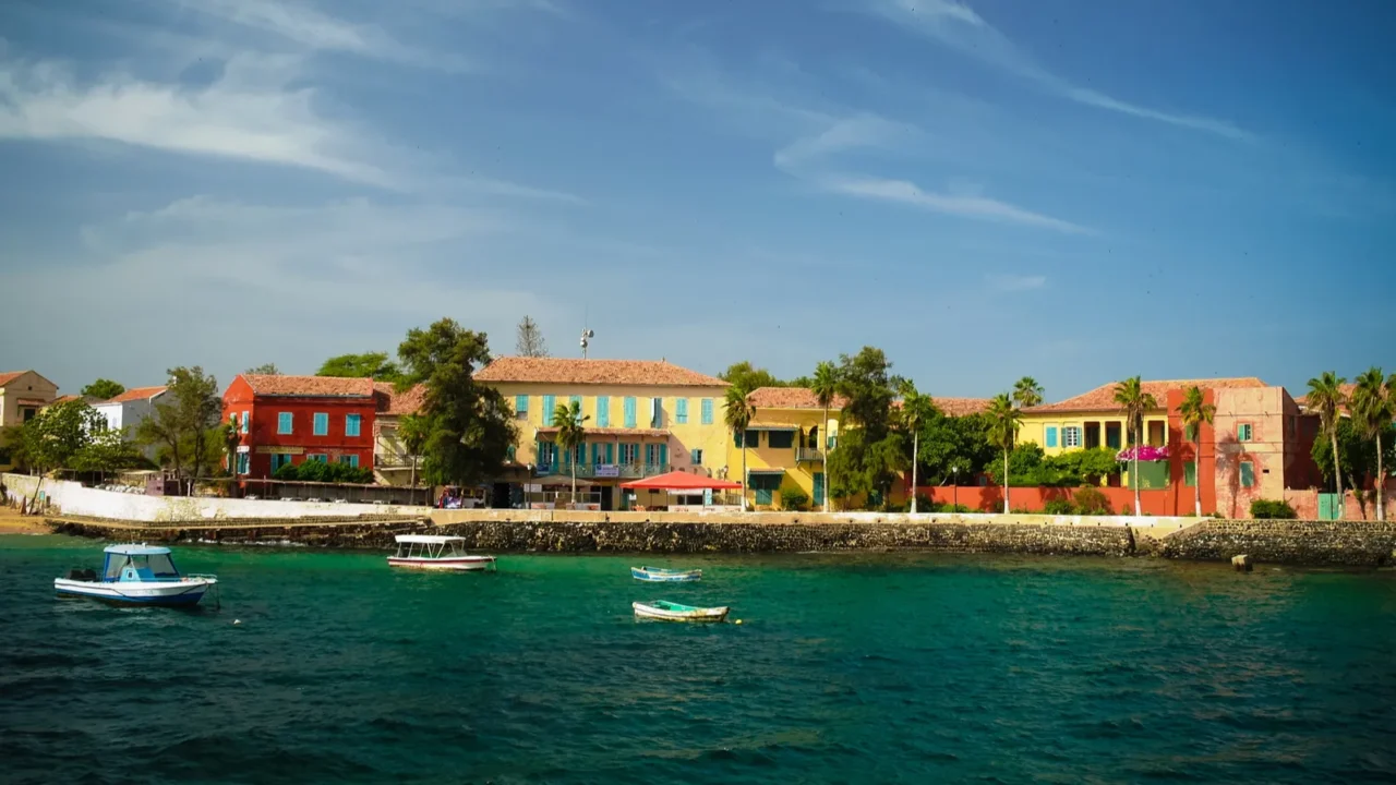 view to historic city at the goree island senegal