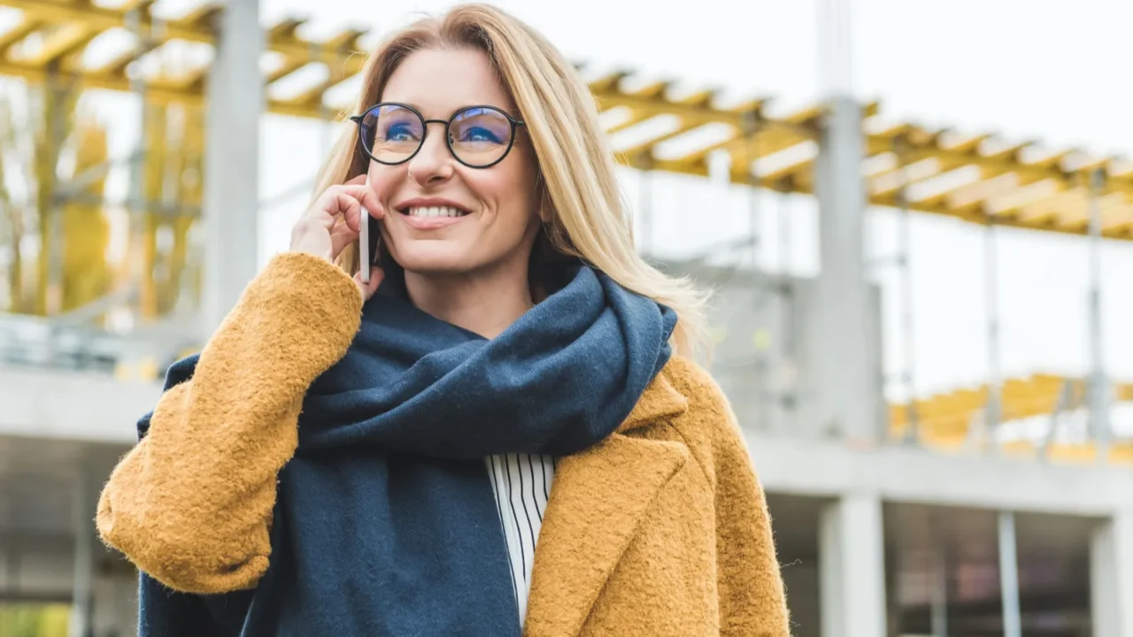 woman talking on smartphone