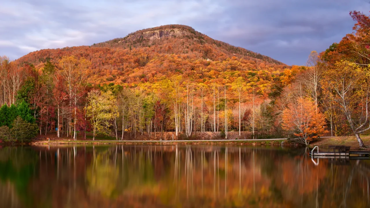 yonah mountain georgia usa in autumn at dusk