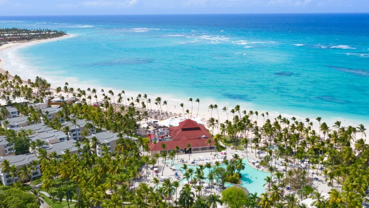 aerial view of the famous bavaro beach near punta cana