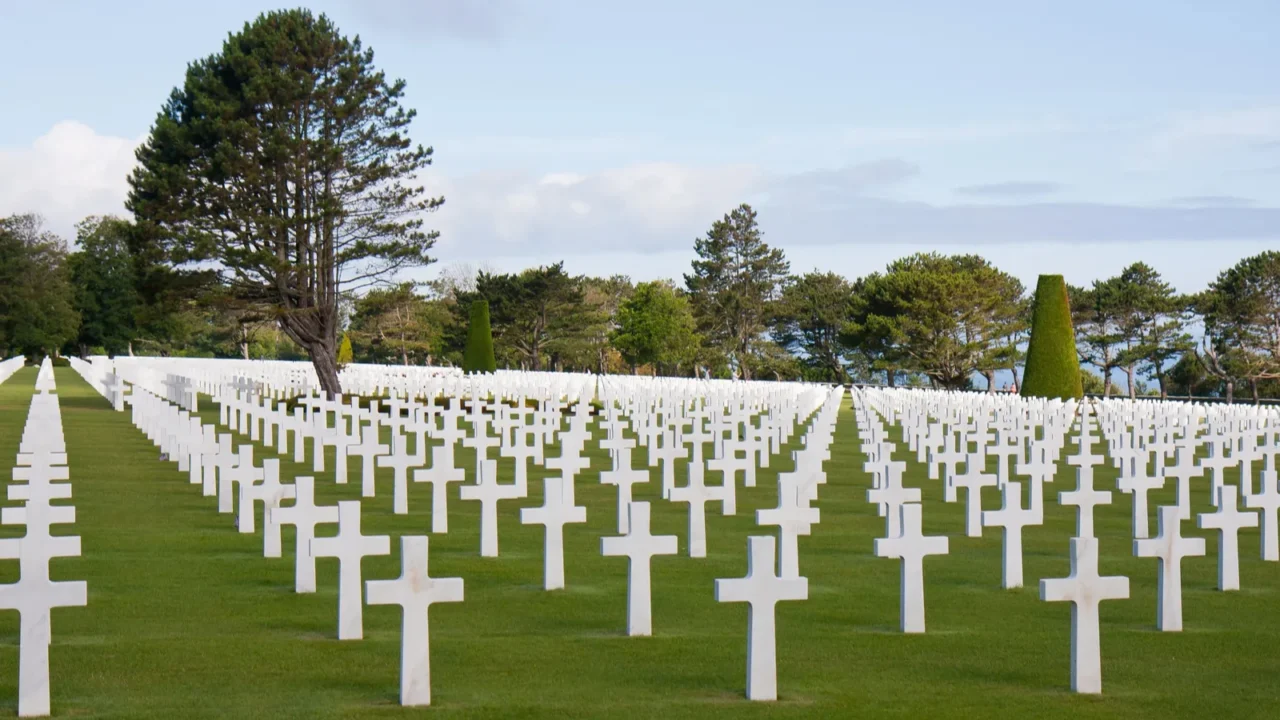 american cemetery at omaha beach normany france