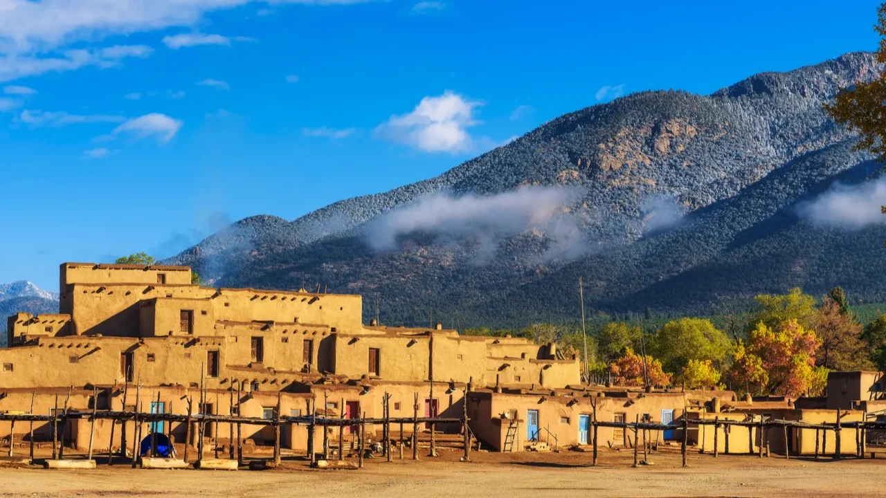 ancient dwellings of taos pueblo new mexico