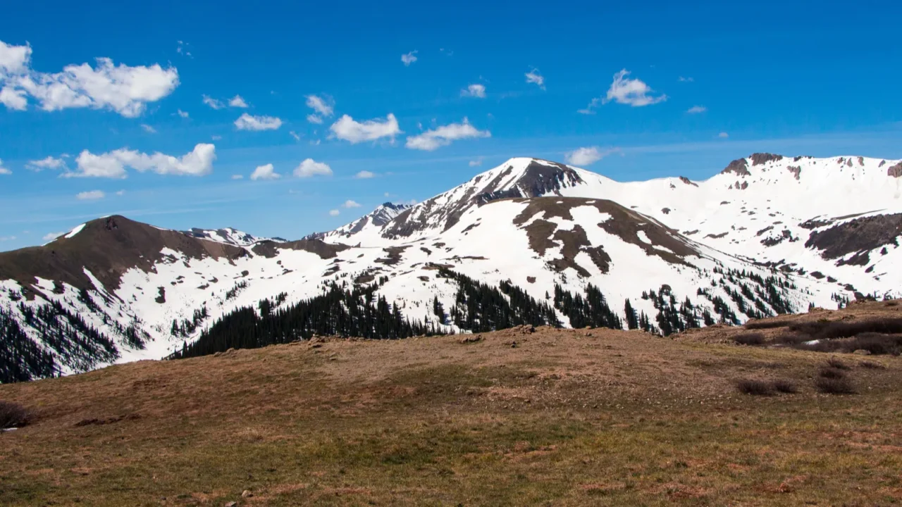 beautiful mountains view from independence pass high mountain pass in