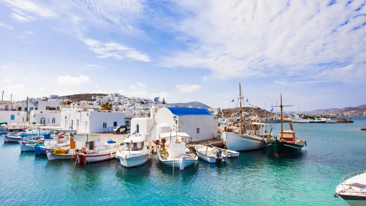 beautiful naousa village paros island cyclades greece