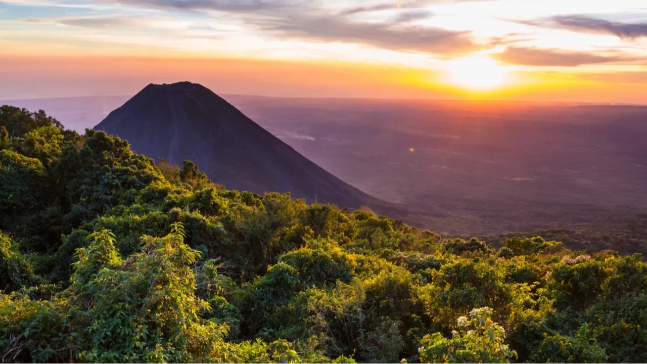 beautiful volcano in cerro verde national park in