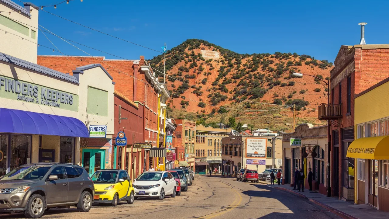 downtown bisbee in the mule mountains of southern arizona