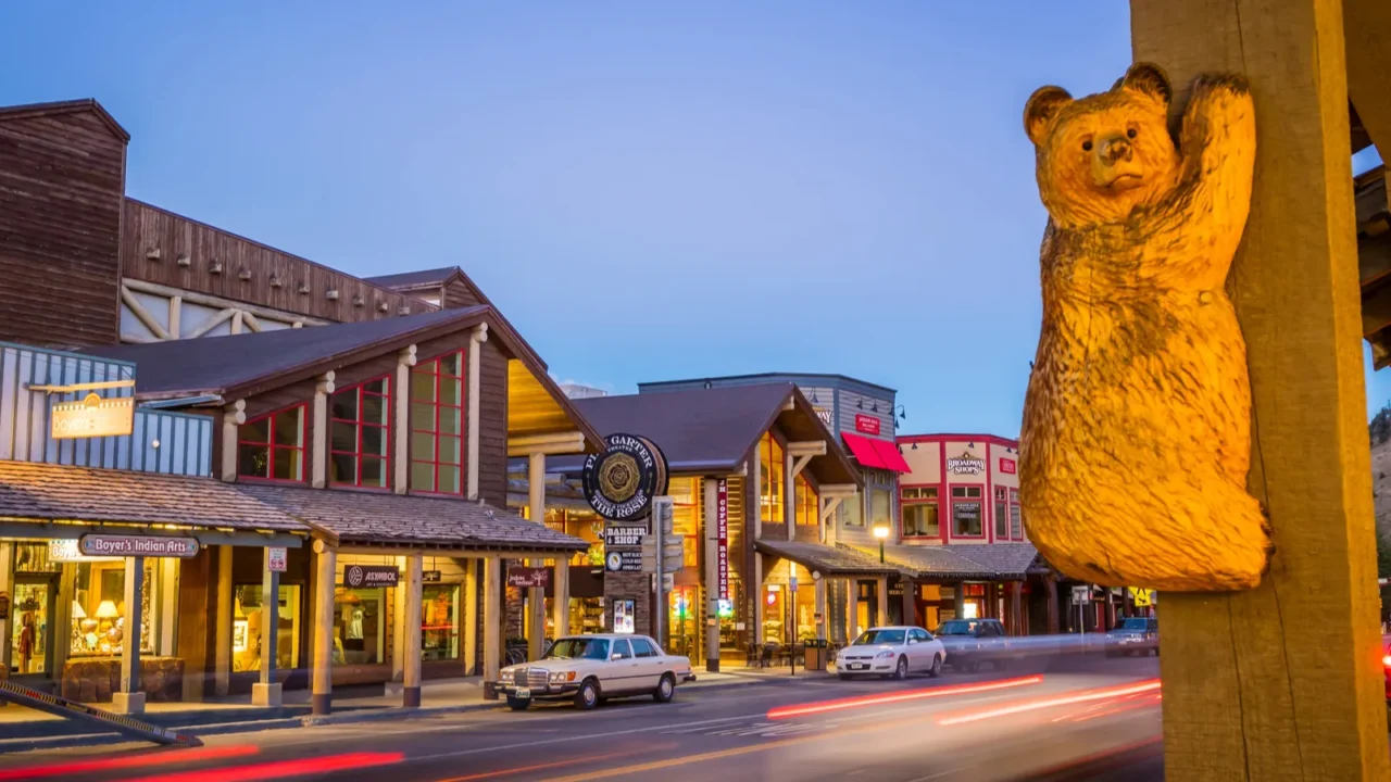 downtown jackson hole in wyoming usa