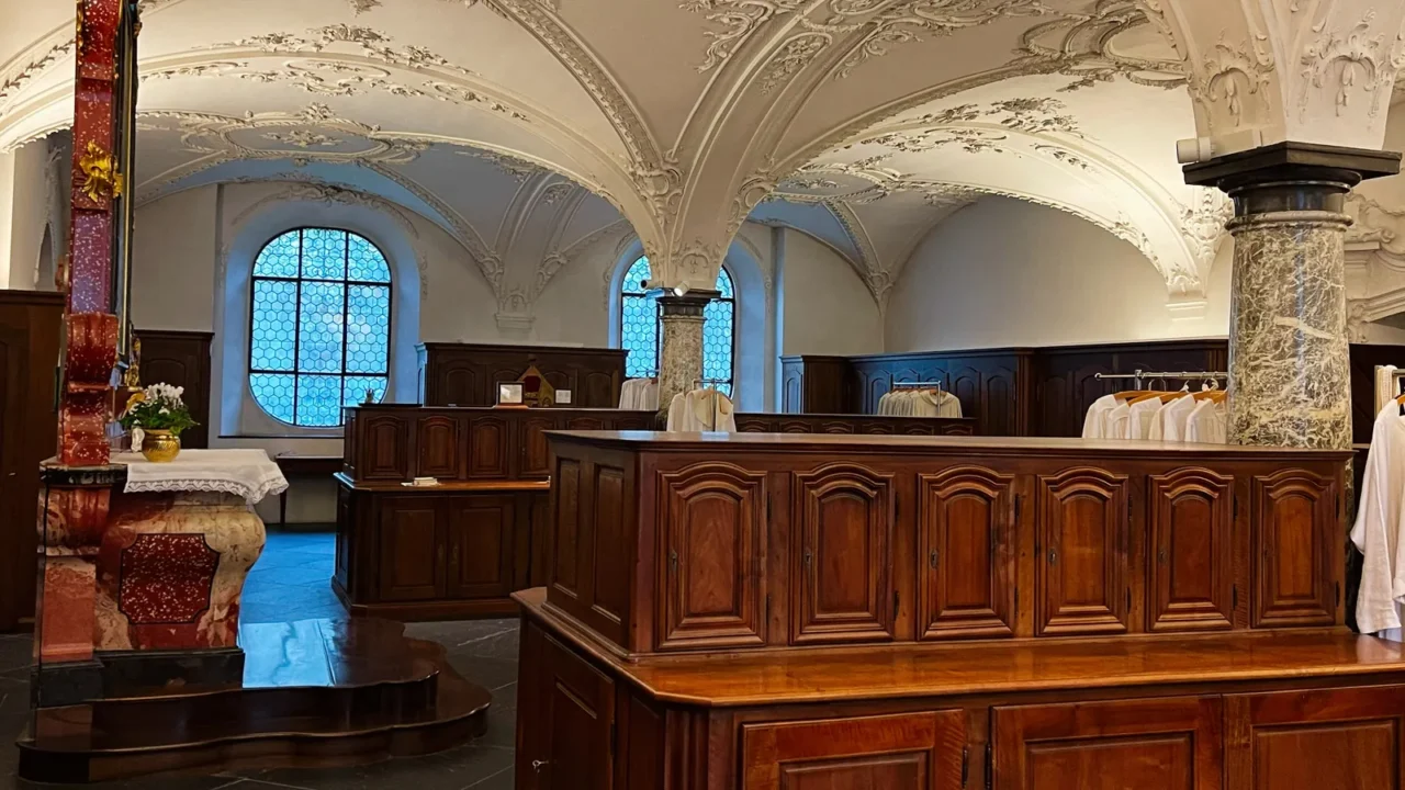 einsiedeln switzerland  september 28 2022 elegant wooden and plasterwork