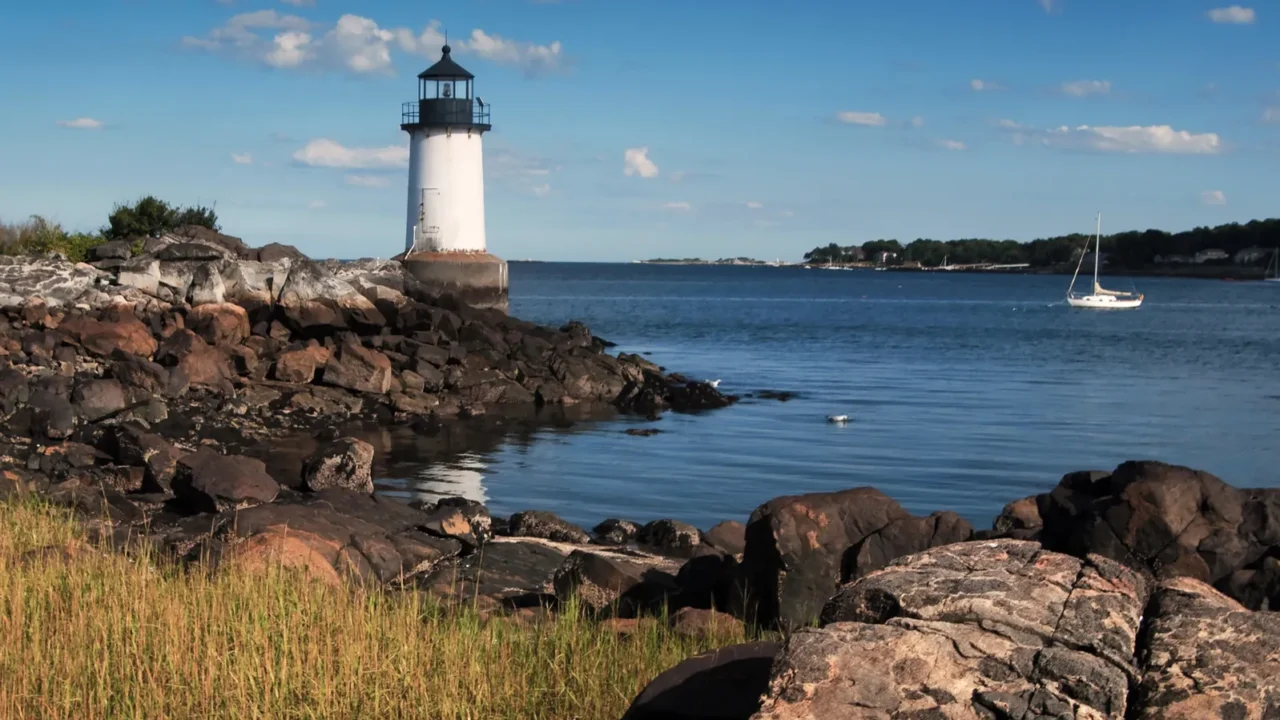 fort pickering winter island light in salem massachusetts