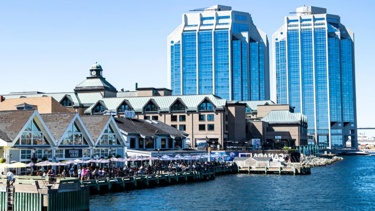 halifax waterfront view from the ferry halifax nova scotia