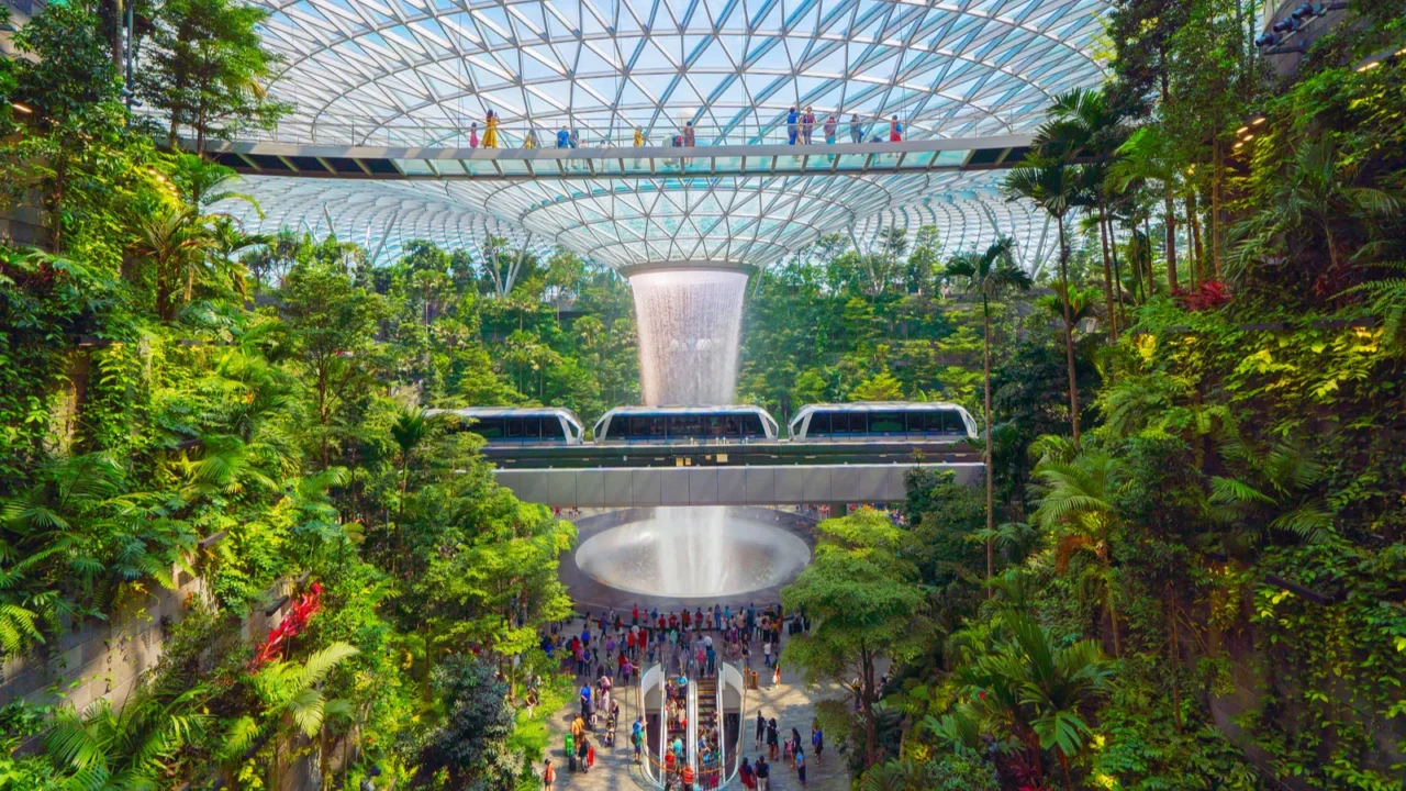 jewel changi airport in singapore city interior design decorati