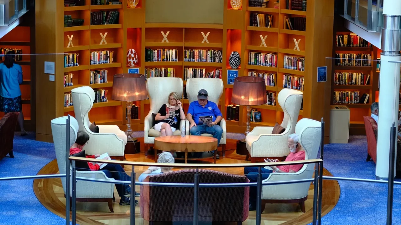 library on cruise ship