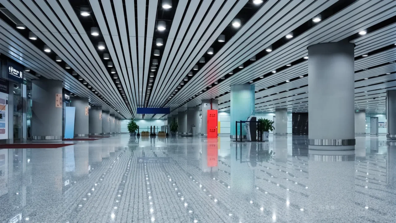 modern architecture in the airport terminal