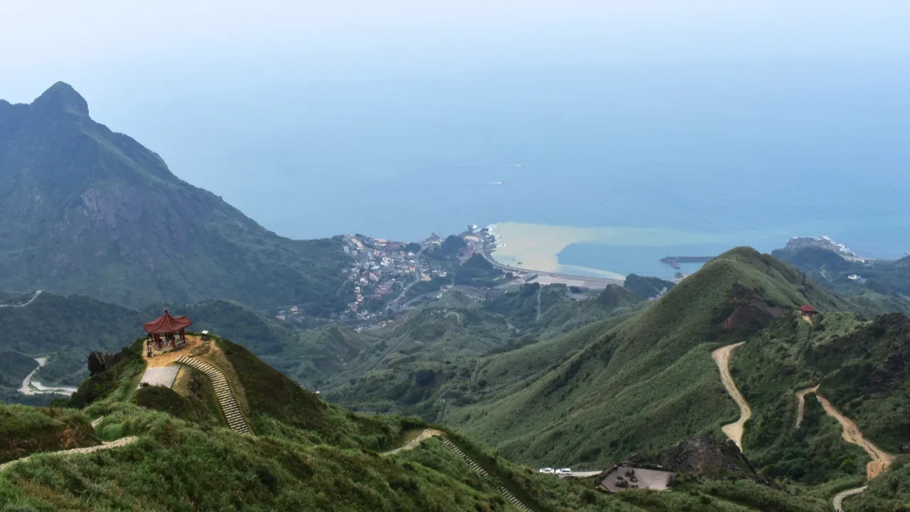 new taipei taiwan  teapot mountain hiking trail with a