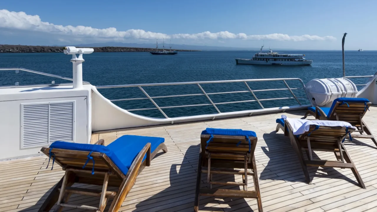 on a deck of cruise ship