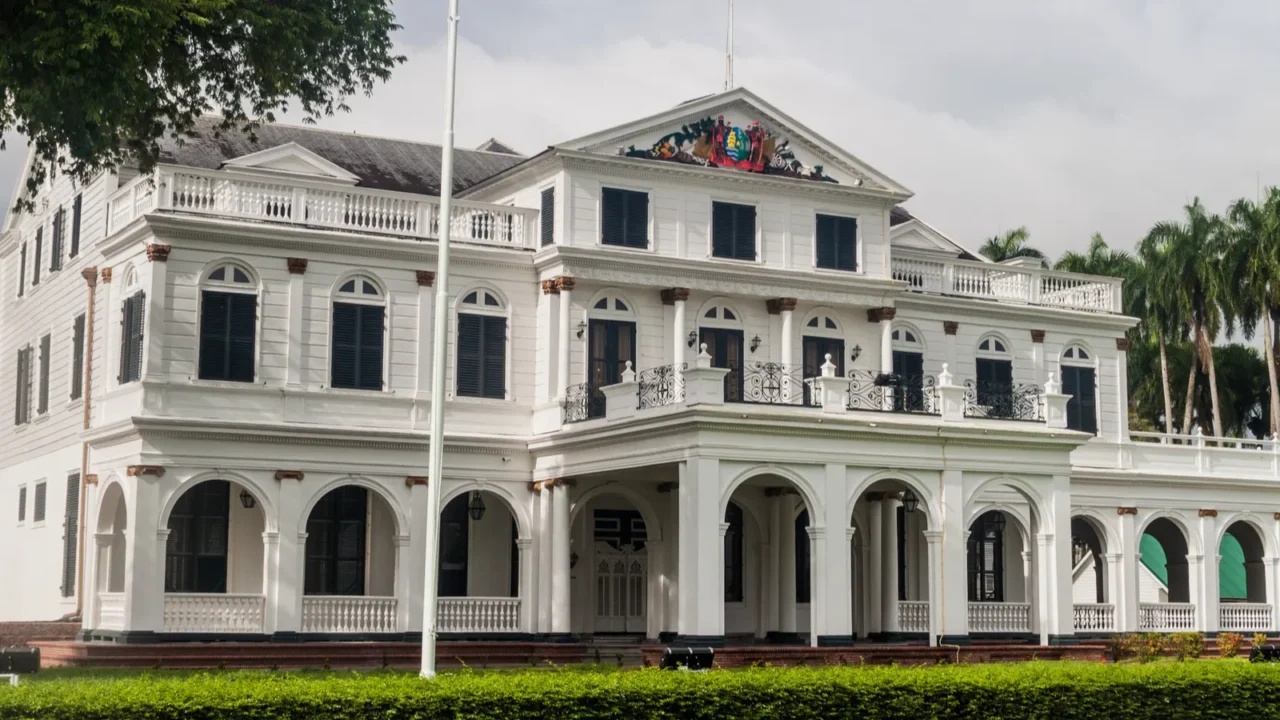 paramaribo suriname  august 5 2015 presidential palace in paramaribo