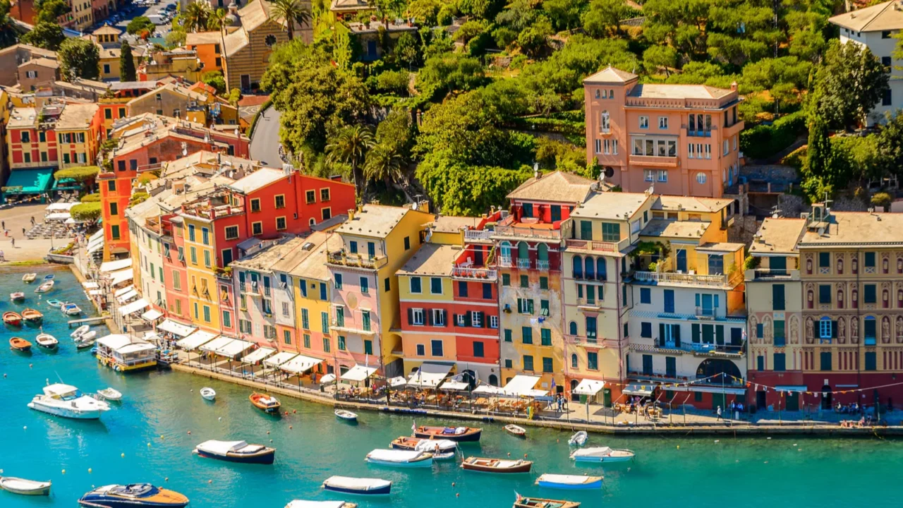 portofino italy  may 4 2016 aerial view of portofino