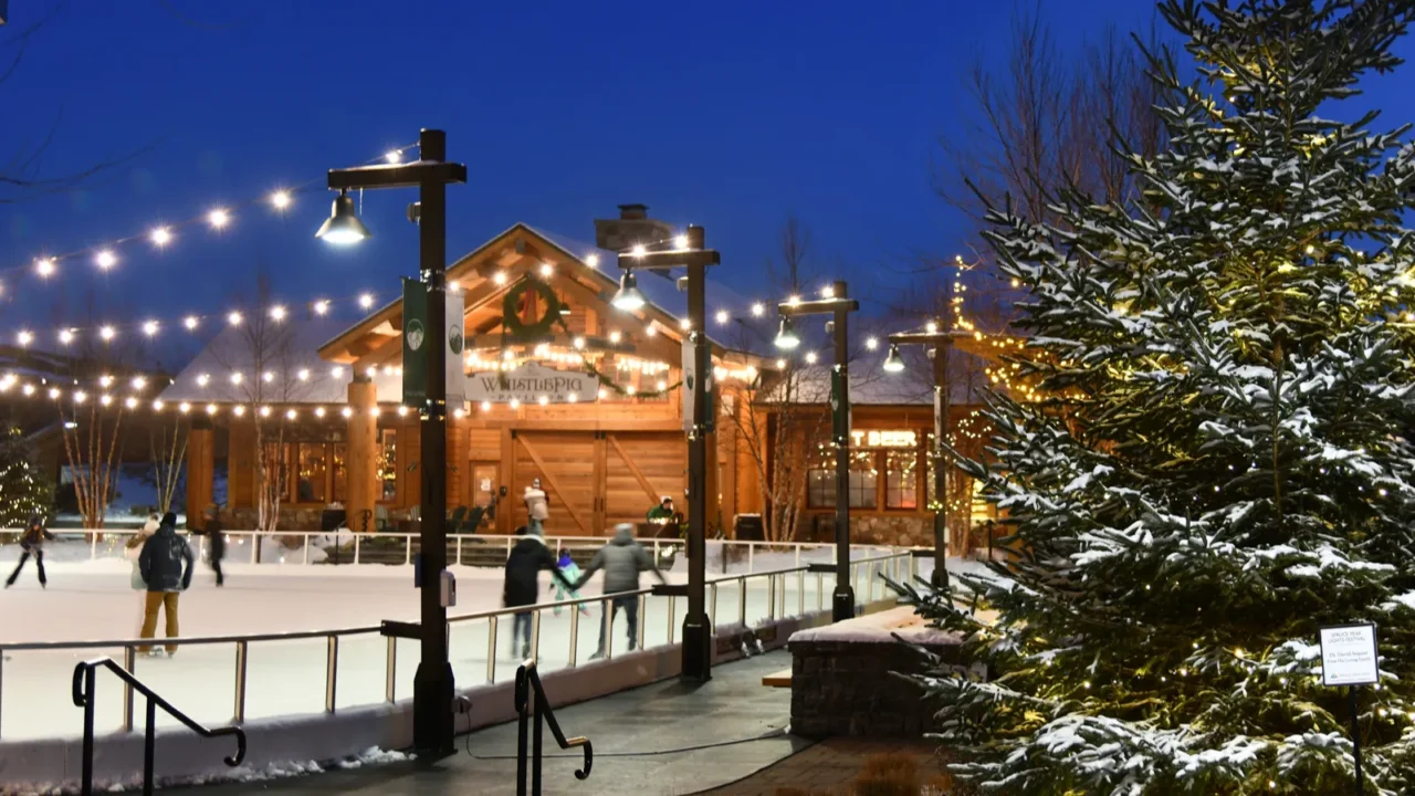 stowe mountain ski resort in vermont ice skating rink at