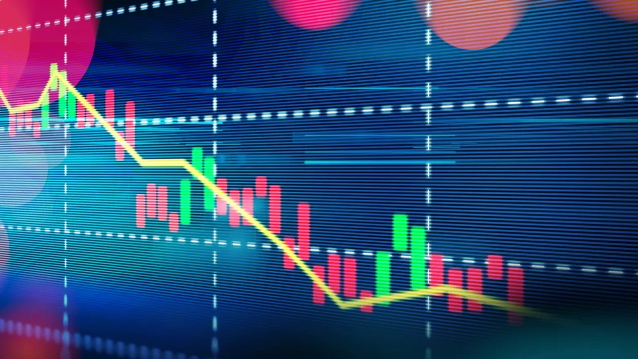 technical financial graph on technology abstract background
