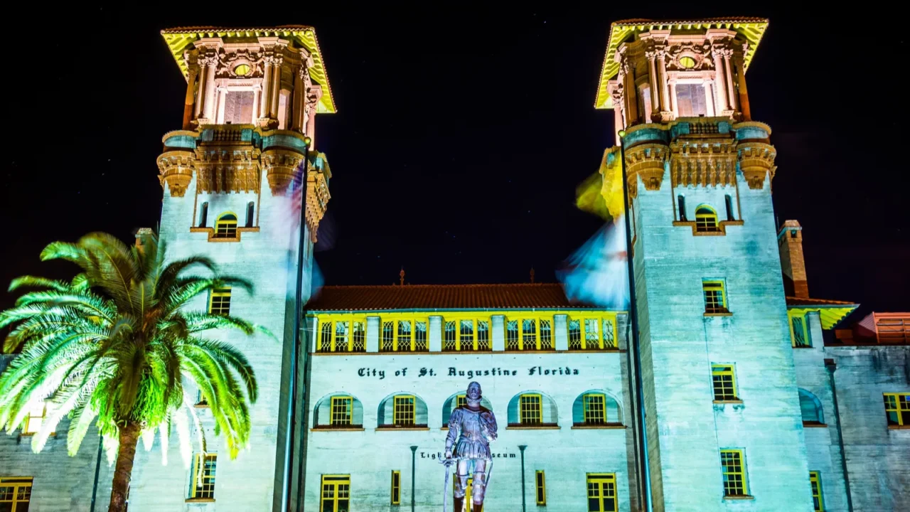 the lightner museum at night in st augustine florida