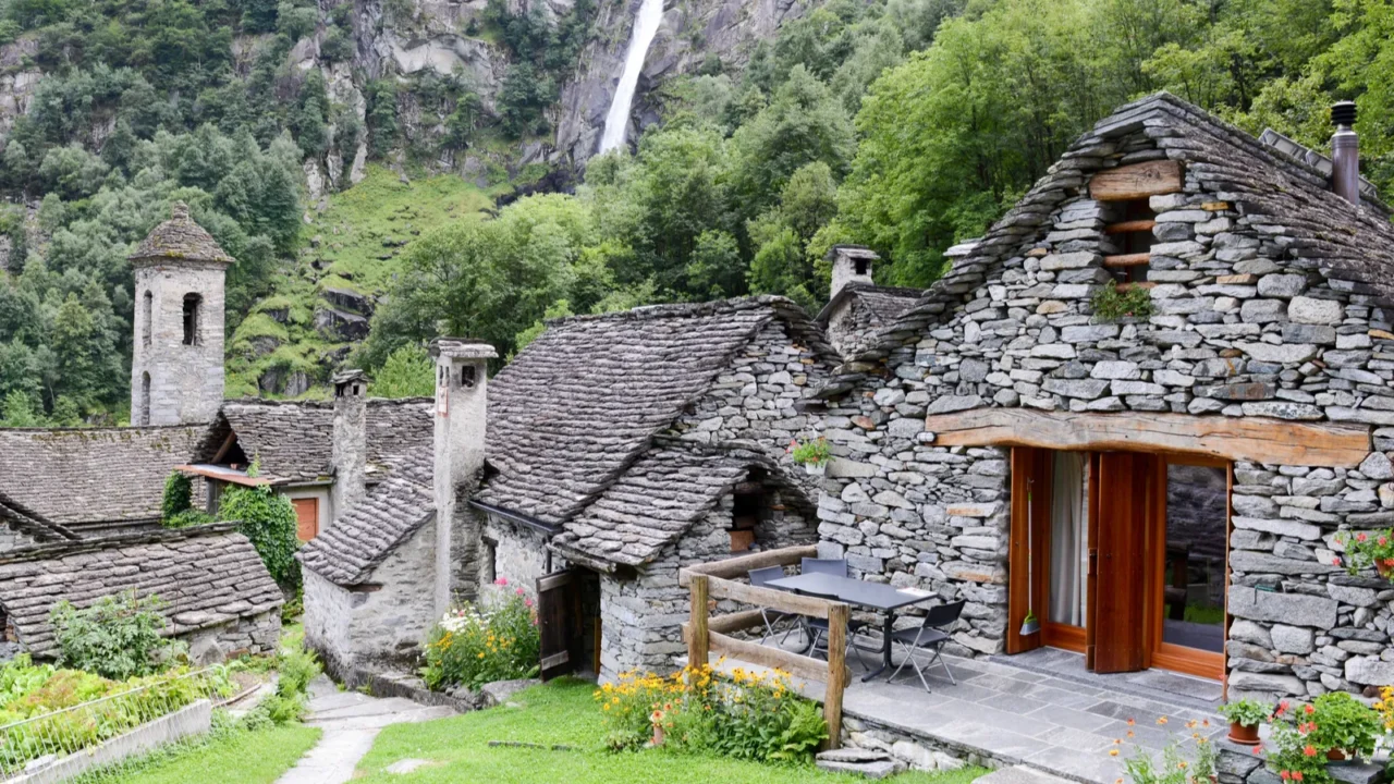 the rural village of foroglio on bavona valley