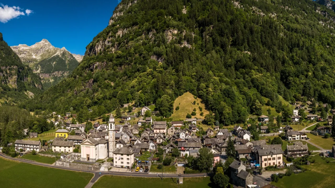 the village of sonogno in verzasca valley near locarnoticino ca