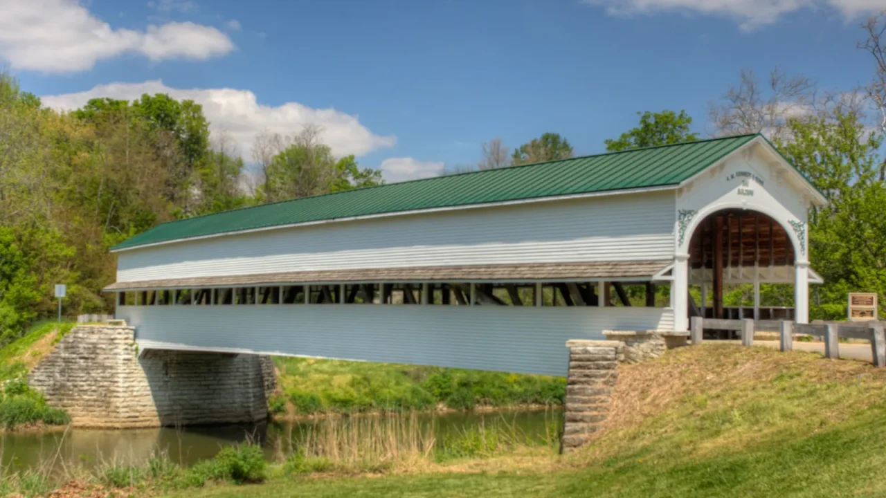 the westport covered bridge in indiana united states