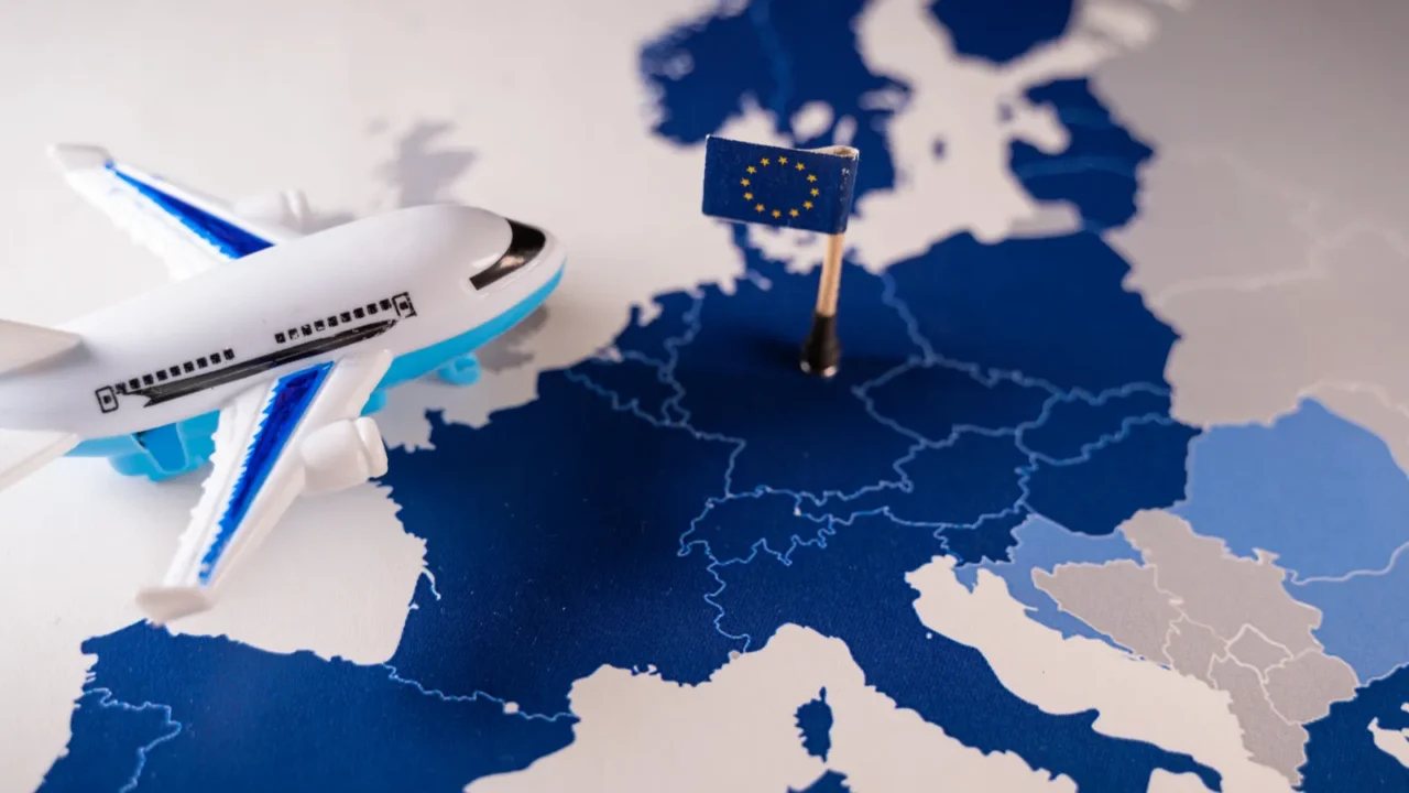 toy airplane over a map of the on top of