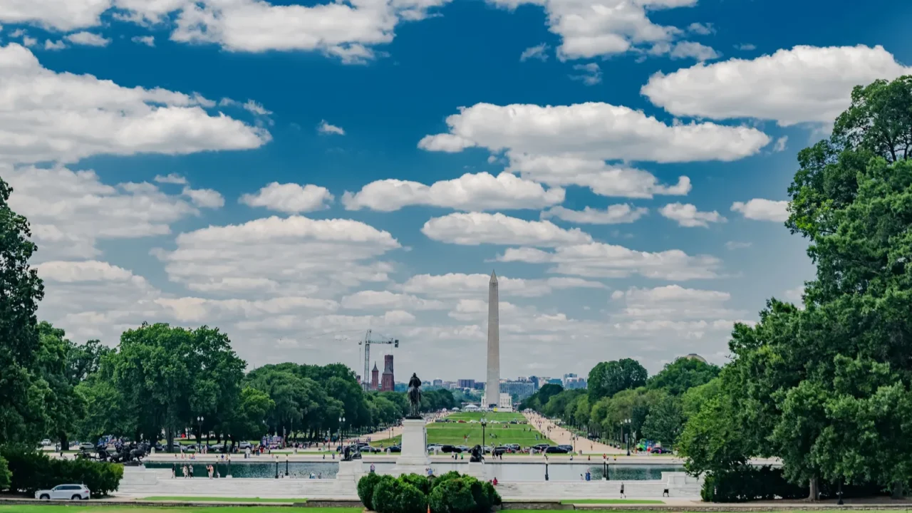 washington monument and national mall on a clear day iconic