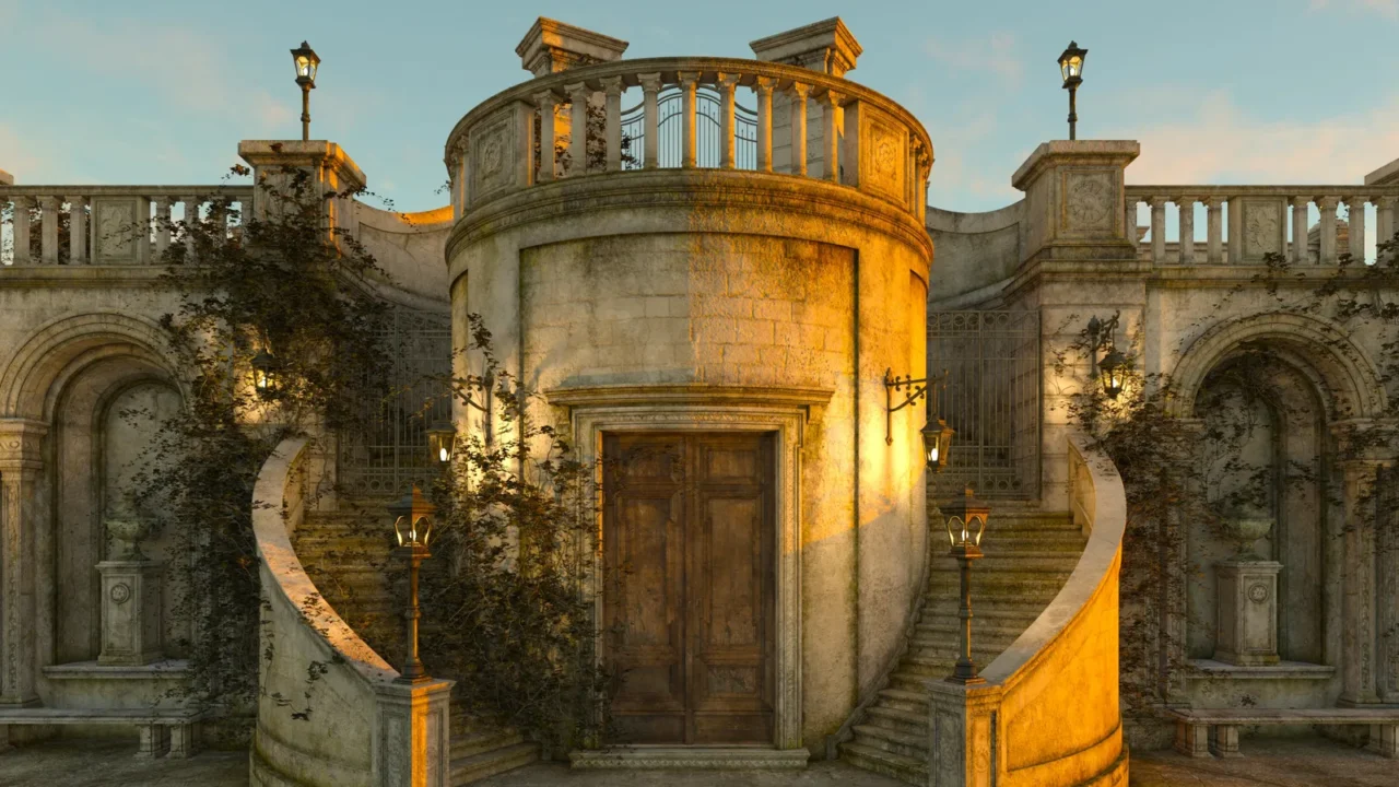 3d cg rendering of a palace