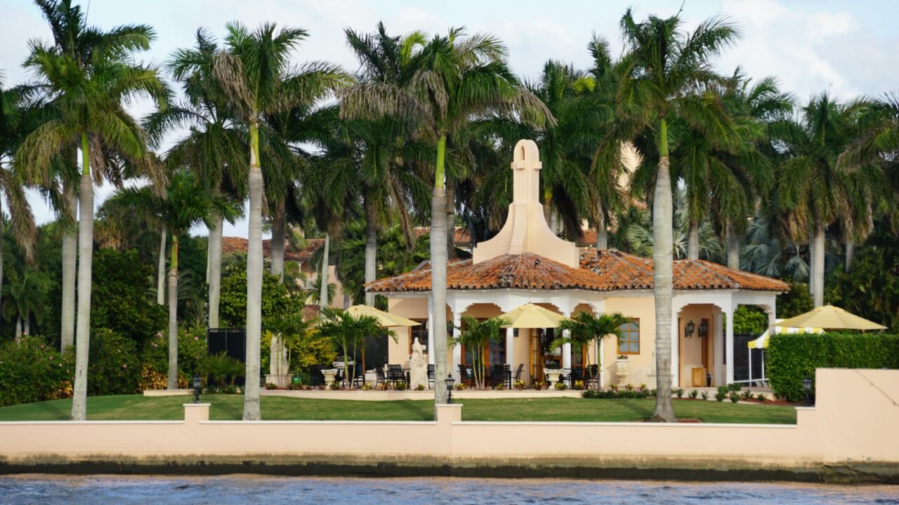 PALM BEACH, FLORIDA - NOV 29: Mar-a-Lago in Palm Beach, Florida, as seen on Nov 29, 2016. The estate is currently owned by The Trump Organization