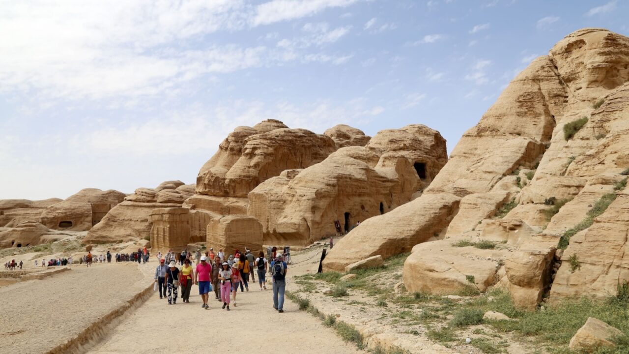 PETRA, JORDAN- APRIL 09, 2014: The road to Petra, Jordan, Middle East