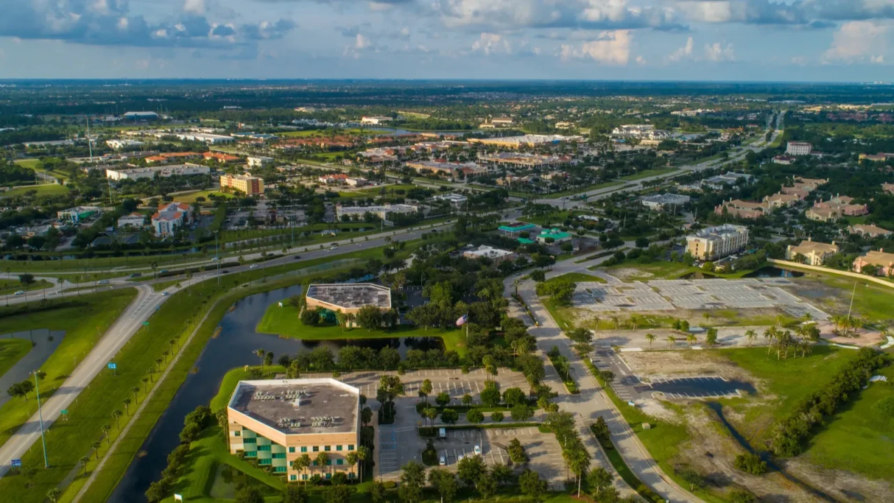 aerial drone image of port st lucie florida usa