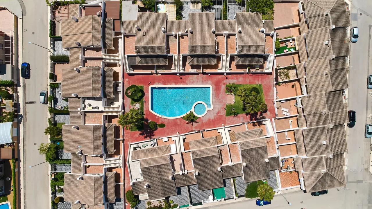 aerial drone point of view torre de la horadada residential