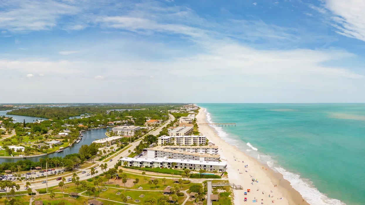 aerial panorama north hutchinson island vero beach fl