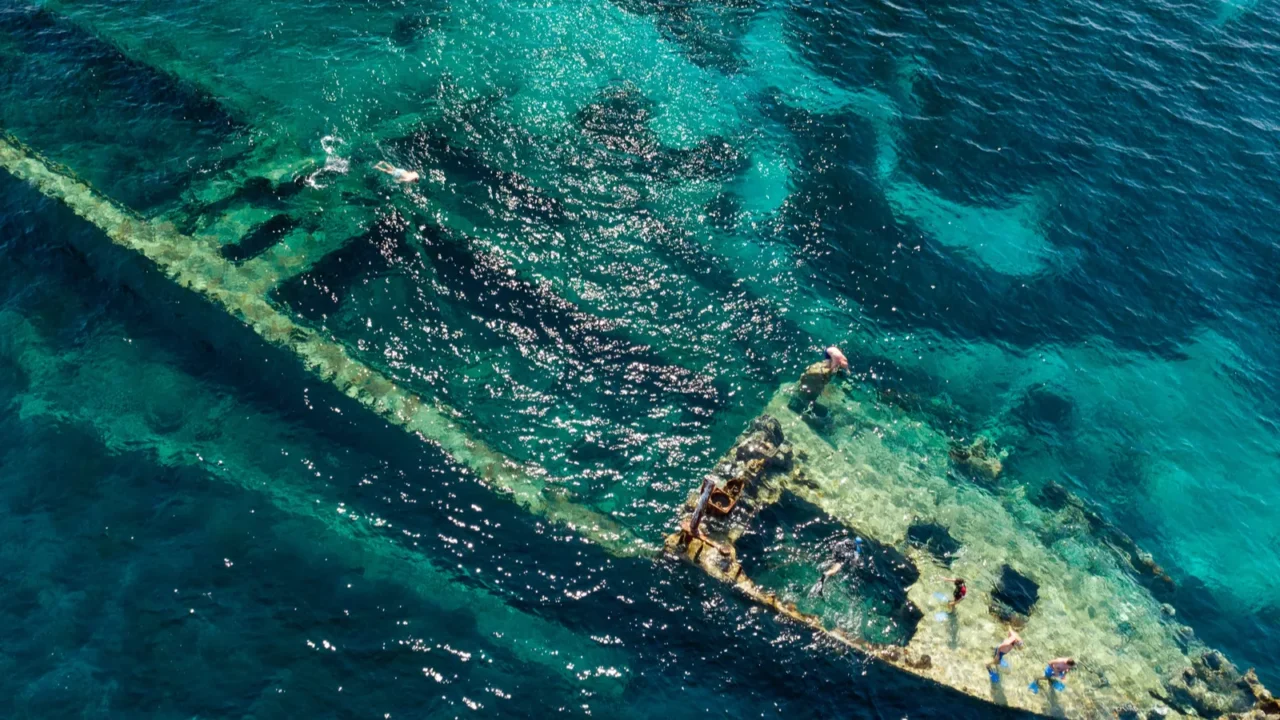 aerial view of shipwreck michelle near the island dugi otok