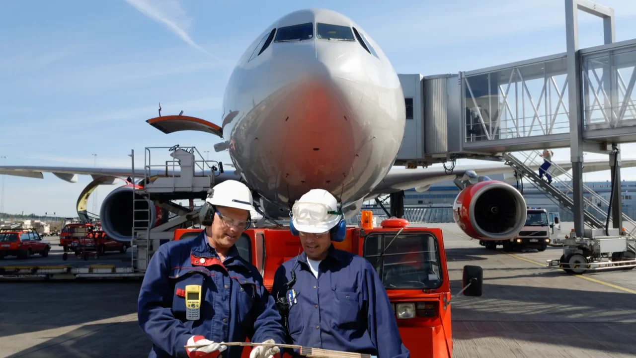 airplane mechanics and airliner