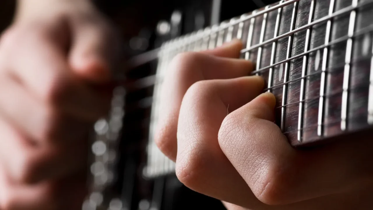 an electric guitar being played
