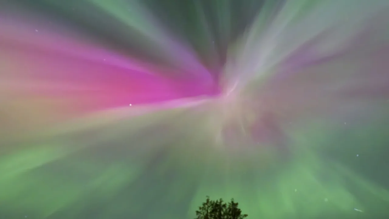 aurora borealis illuminates the sky over central saanich bc in