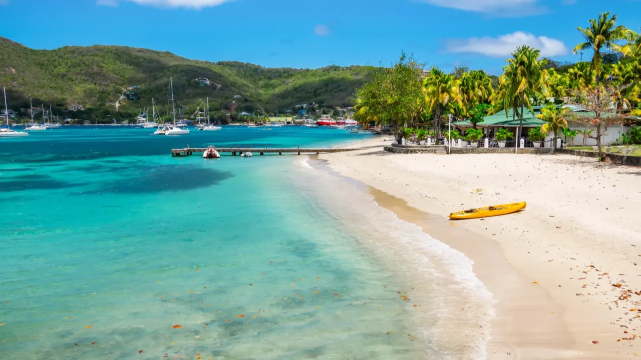 beautiful beach of bequia st vincent and the grenadines
