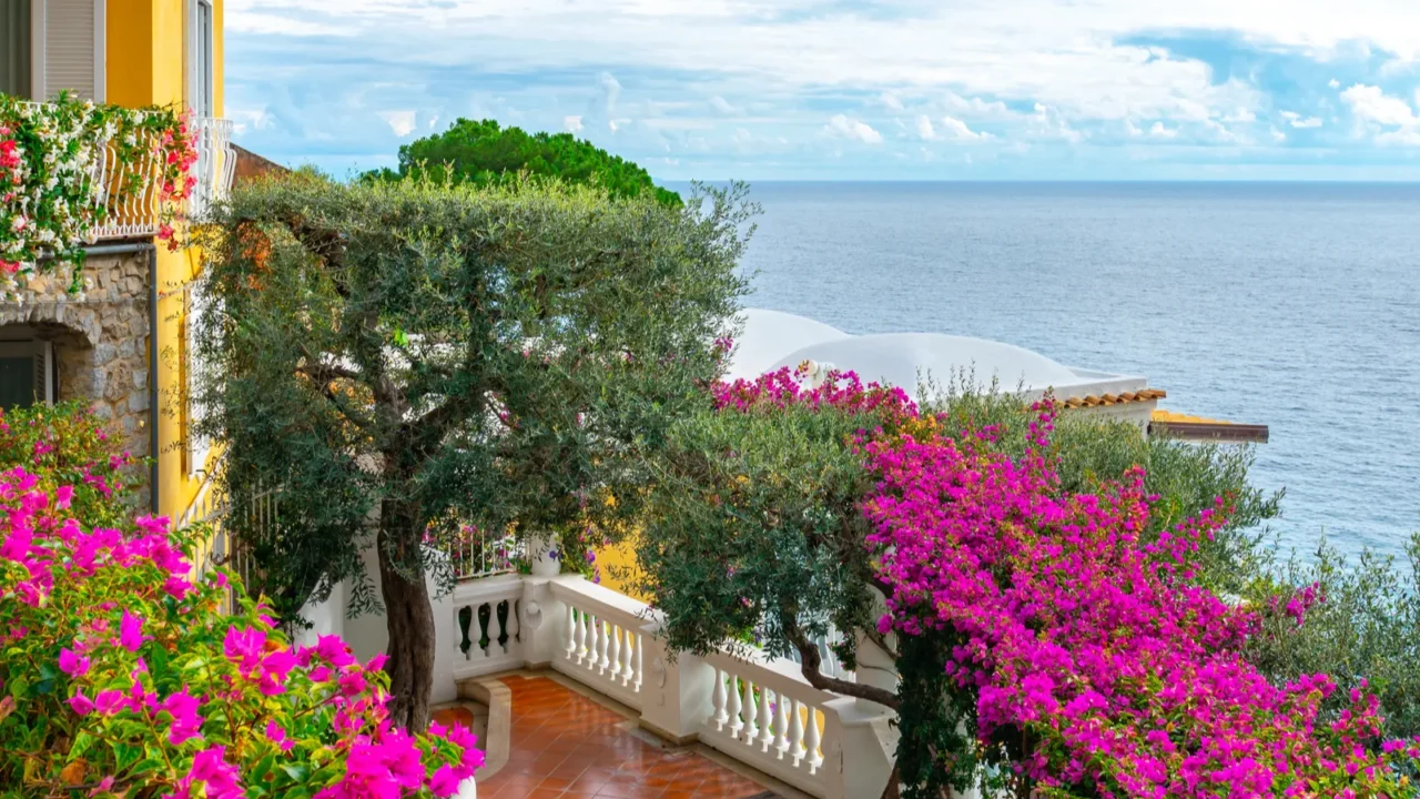 beautiful colorful houses on a mountain in positano a town