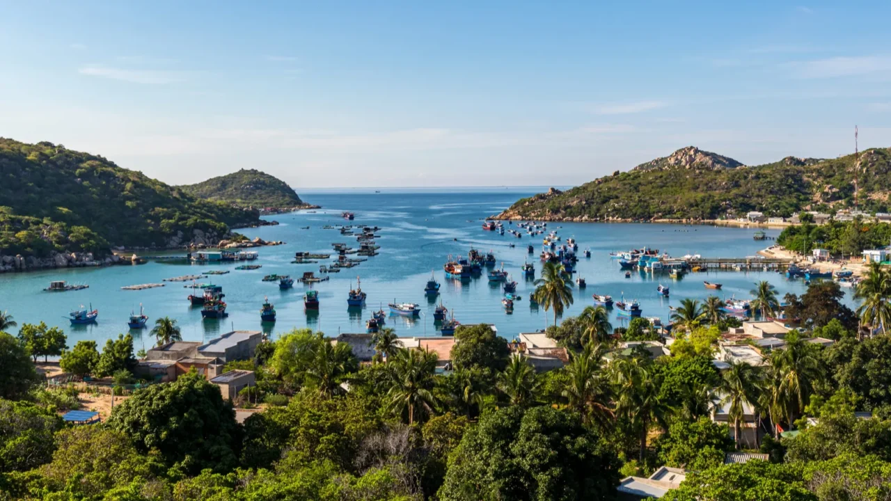 beautiful landscape of vinh hy bay vietnam