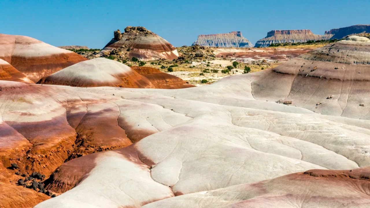 bentonite hills in cathedral valley capital reef national park