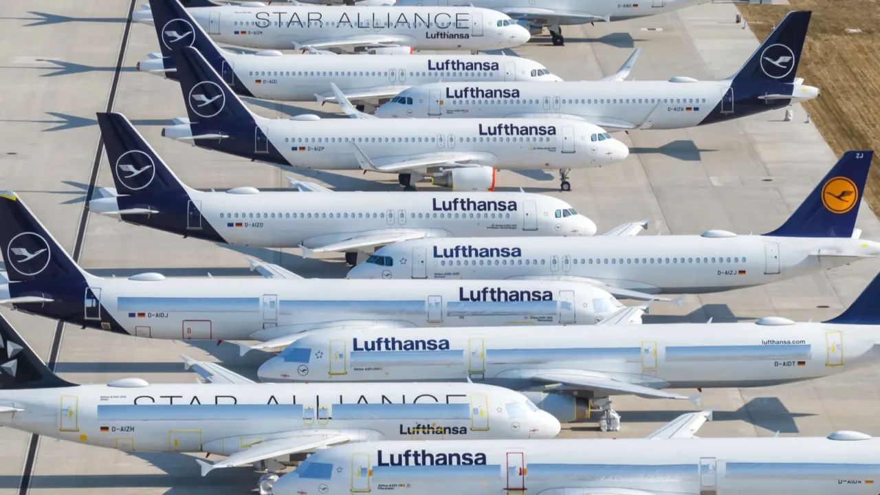 berlin germany  august 19 2020 stored lufthansa airplanes coronavirus