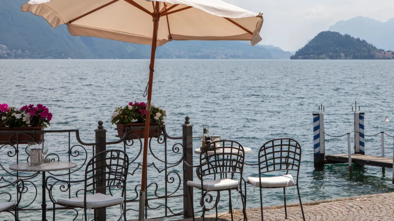 cafe on promenade in menaggio como lake