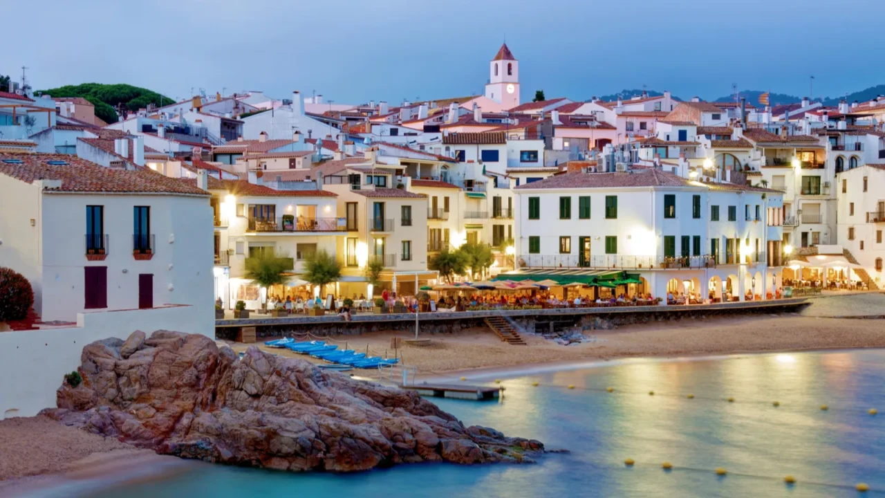 calella de palafrugell at night costa brava catalonia spain