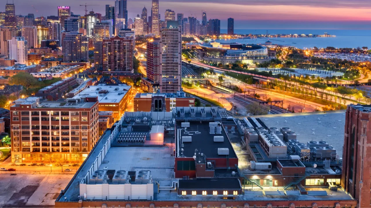 chicago illinois usa downtown city skyline from the south side