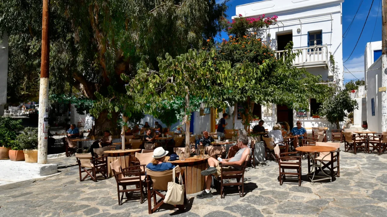 chora greece  september 09 2025 a group of unknown