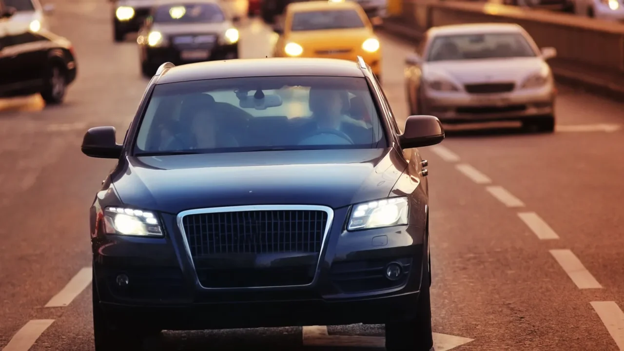 city road with vehicles