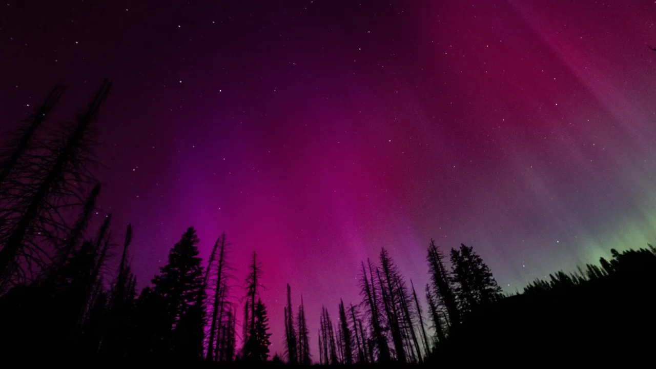 colorful aurora over the sky